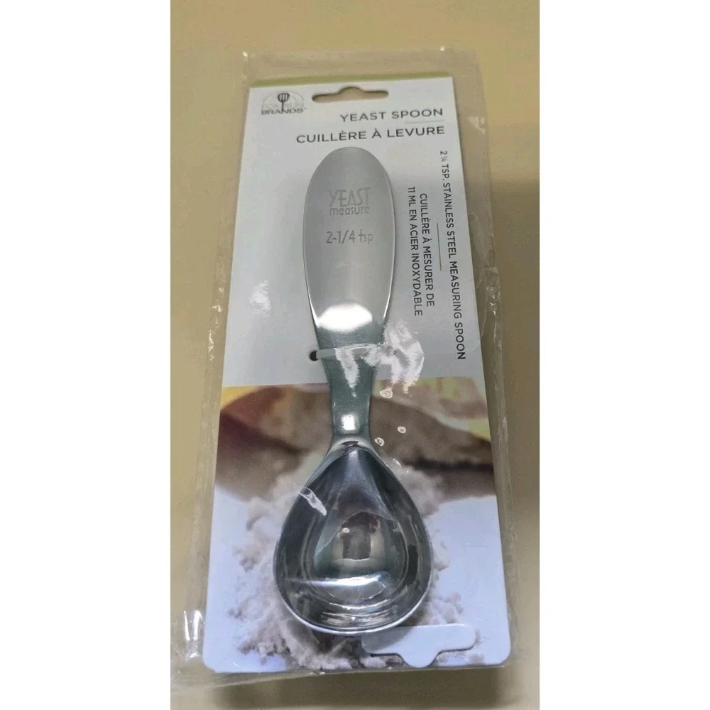 New Fox Run Brand Yeast Spoon 2 1/4 Stainless Steel Spoon In Packaging